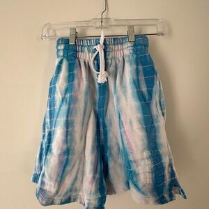 Frankie’s Bikinis Blue and White Tie-Dye Shorts S